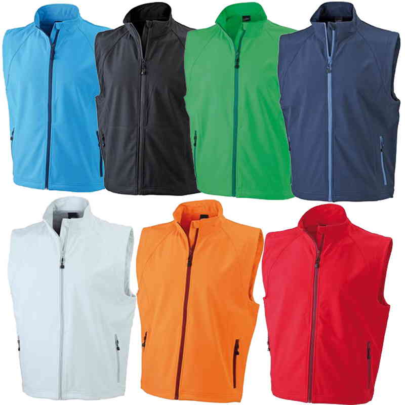 Herren Softshellweste | James & Nicholson 1 JN1022-Herren-Softshell-Weste-Uebersicht-01